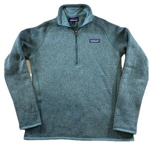 Patagonia Better Sweater 1/4 Zip Fleece Pullover Teal Green Women Small 25528